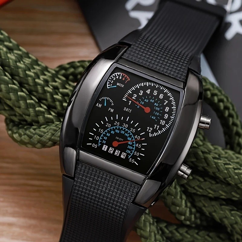 Fion Car Design Binary Watch Men Led Digital Watches Multifunction Electronic Wristwatches Men Erkek
