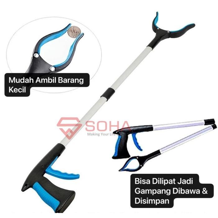 Alat Penjepit Sampah Tongkat Ambil Barang Grab Stick Aluminium Alloy Kuat Serbaguna Jepitan Sampah