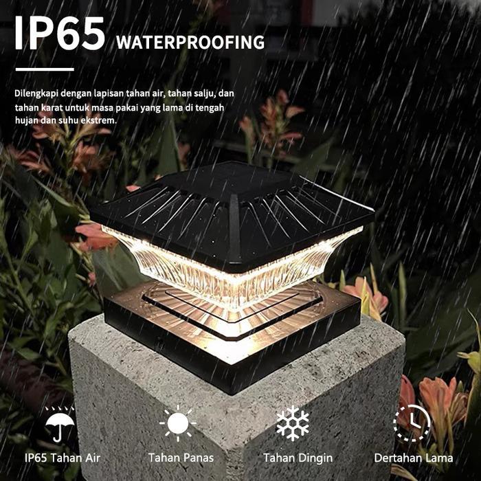 Promo 4Pcs Lampu Pilar Led Tenaga Surya Lampu Tiang Luar Ruangan Lampu Pagar Tahan Air Untuk