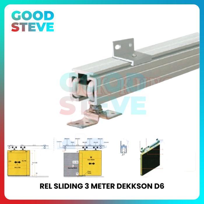 RAIL PINTU SLEDING 3 METER MERK DEKSON D6 REL PINTU GESER ALUMINIUM