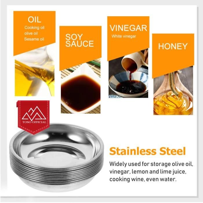 (Good) PIRING KECIL PISIN WADAH SAUS SAMBAL BUMBU KECAP STAINLESS SAUCE PLATE