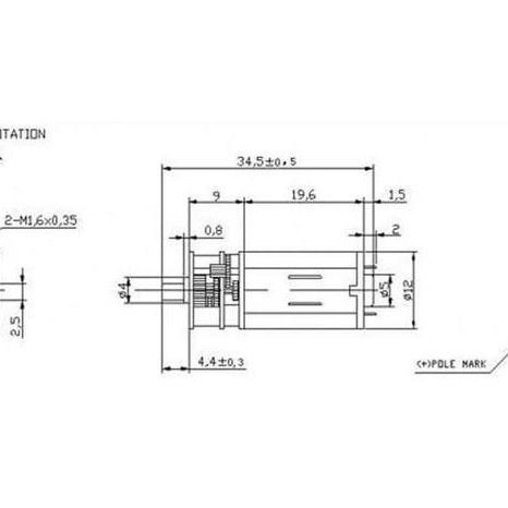 Mini Motor DC N20 12V 100Rpm Metal Gear Gearbox 100 rpm