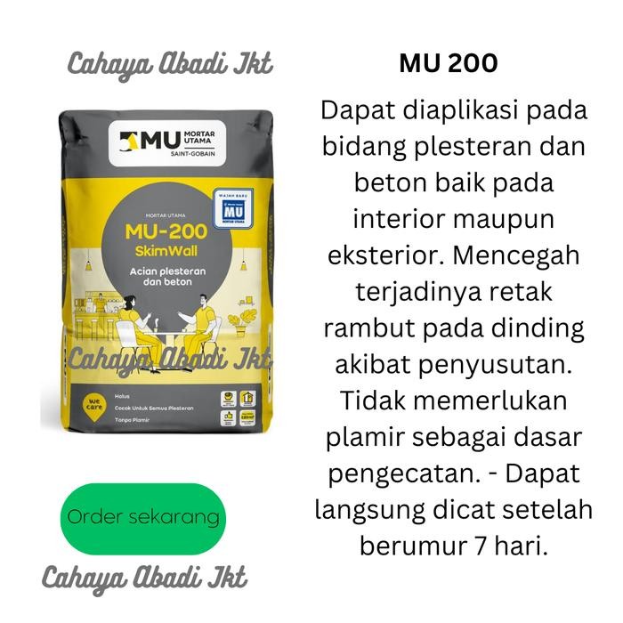 New MU 200 SEMEN MORTAR MU 200 / SEMEN ACIAN DAN PLESTER 40KG