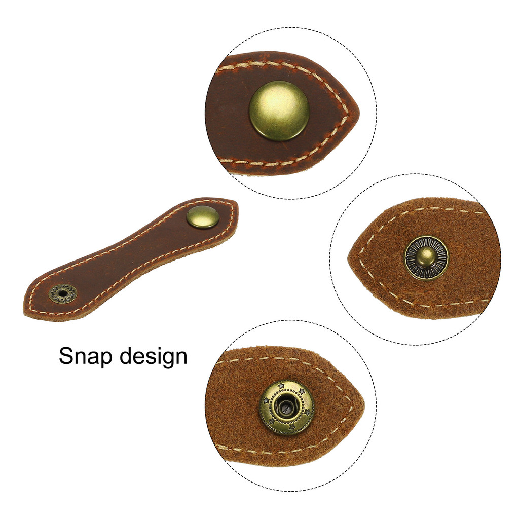 5Pcs Leather Cable Straps Cord Organizer 100x20mm Cable Ties Portable Cable Winder Wire Management