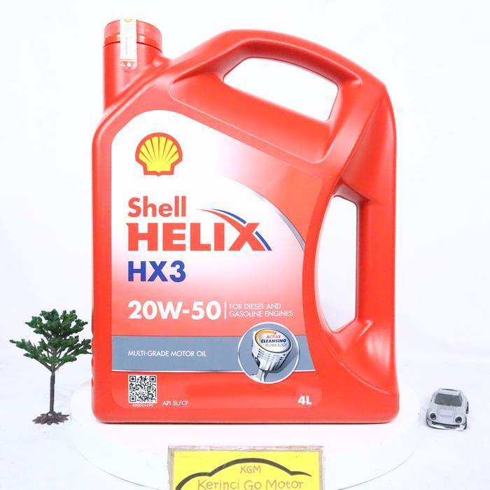 Jual Shell Helix Hx3 Sae 20W-50 4 Liter Api Sl/Cf Oli Mobil Mesin Bensin & Diesel Pelumas Multi