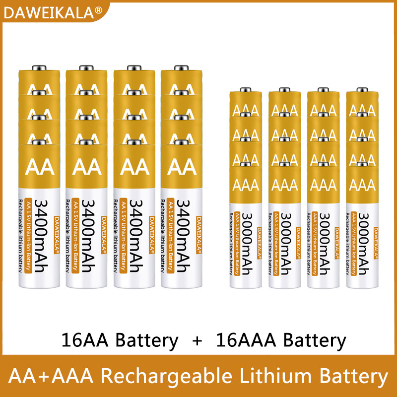100% Original AA/AAA Battery 1.5V Rechargeable Polymer Lithium-ion Battery 1.5V AA/AAA  Battery with