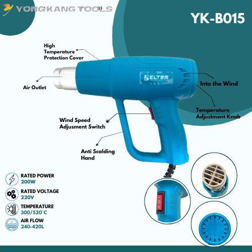 BELTER Hot Gun Air 2000W Heat Gun 220V Mesin Pemanas Plastik Sticker