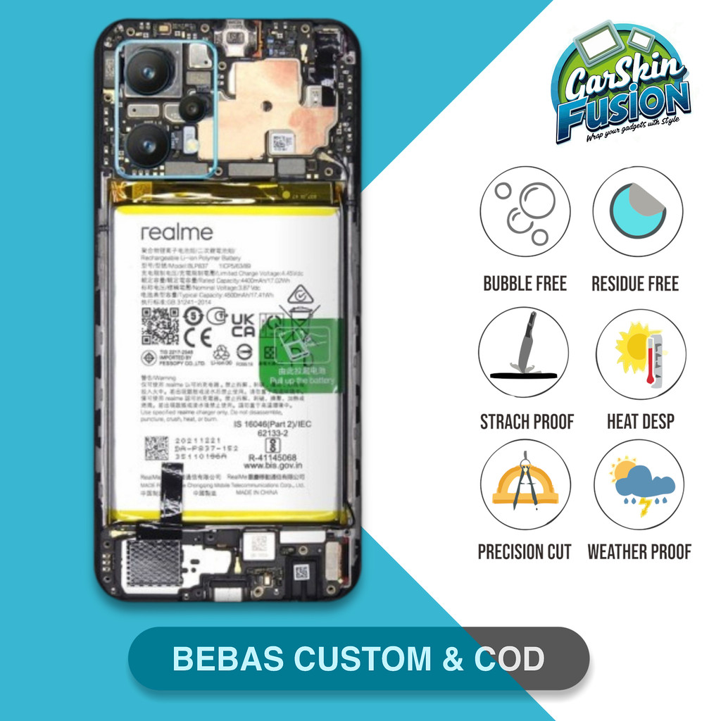 Garskin Skin Realme 9 pro plus teardown mesin Anti-Scratch Protector Case | by Fusion Kode - NRO