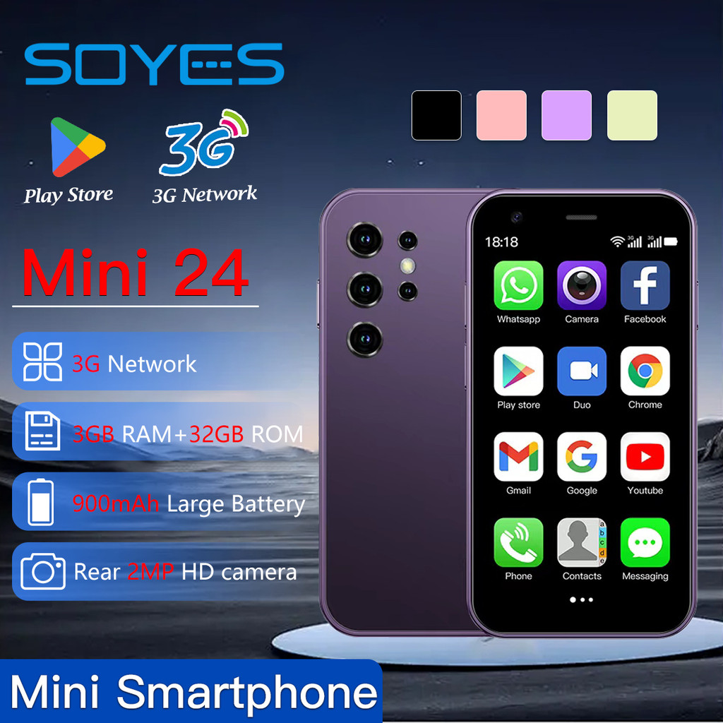 SOYES Mini 24 3.0 Inch Small Screen Smartphone 32GB Storage Android 8.1 Pure System Support Play