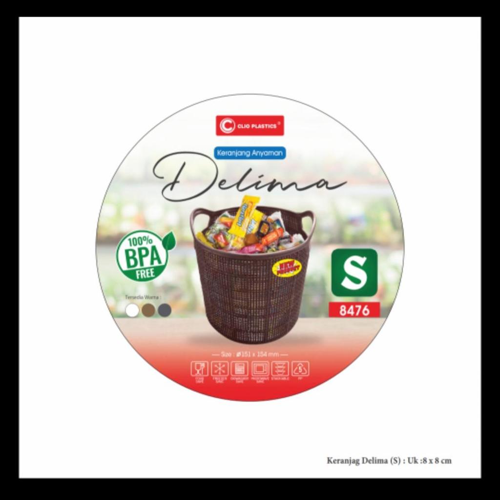 Delima S Keranjang Bulat Gagang Serbaguna Plastik Motif Anyaman Rotan Awet Kuat Tebal Food Grade Pre