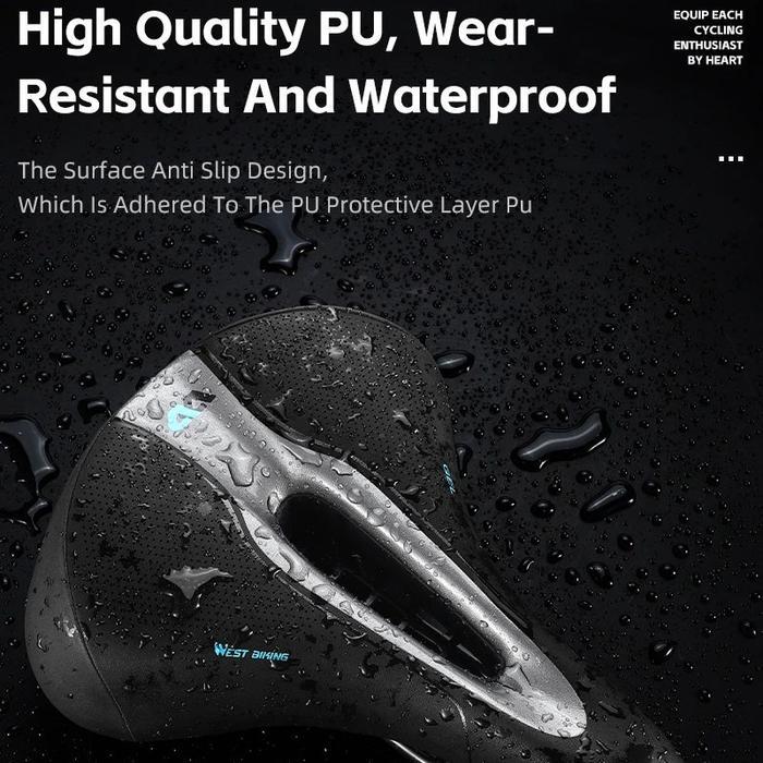 WEST BIKING SADEL SEPEDA LIPAT MTB GUNUNG GEL LEBAR EMPUK LUBANG HOLLOW