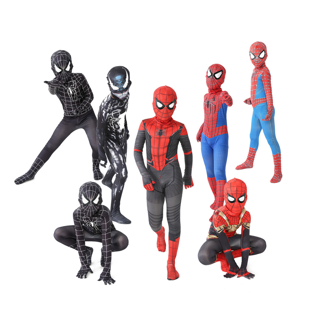 12 Style Superhero Spiderman/Black /Venom Halloween Party Christmas Cosplay Spiderman Costume Gifts
