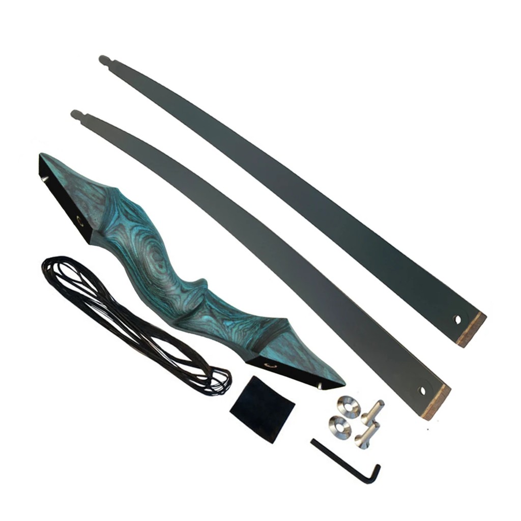 2025 New 60inch Archery Blue Recurve Bow Longbow Takedown Bow Limb Right Left Hand Longbow for