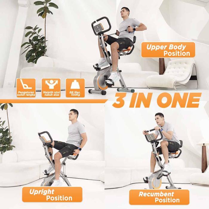 Bodimax X-Bike Pro Sepeda Statis /Alat Fitness/Sepeda Statis/Magnetic X-Bike