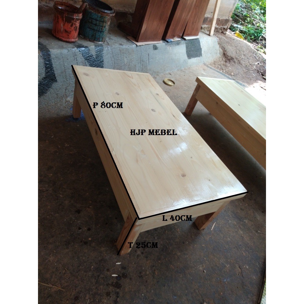 GROOSIR meja lesehan meja kayu jati belanda siap pakai panjang 80cm lebar 40cm tinggi 25cm siap paka