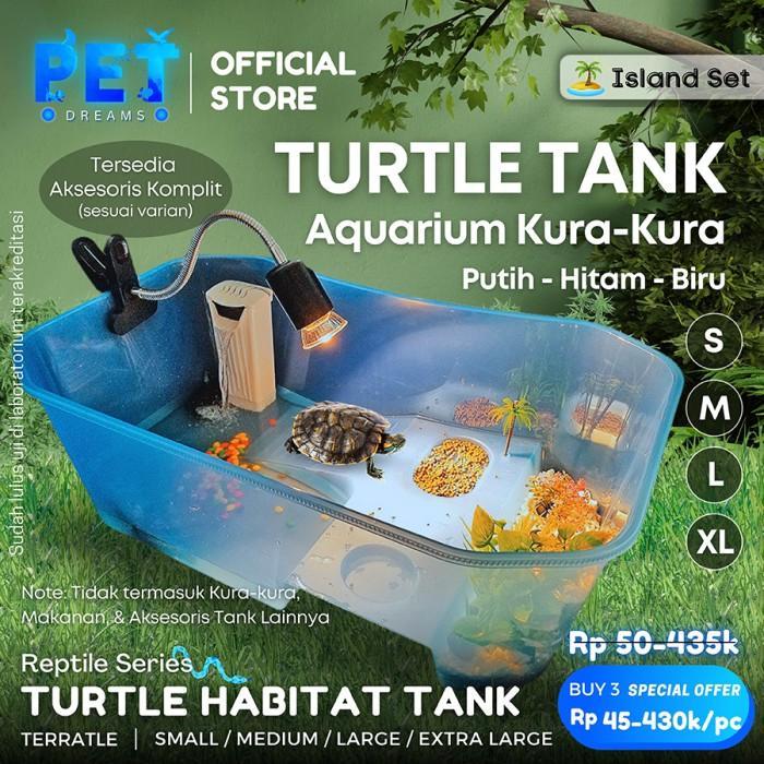 SALE Aquarium Kura Kura Kandang Tank Turtle Akuarium Kura Air Darat Basking Vivarium