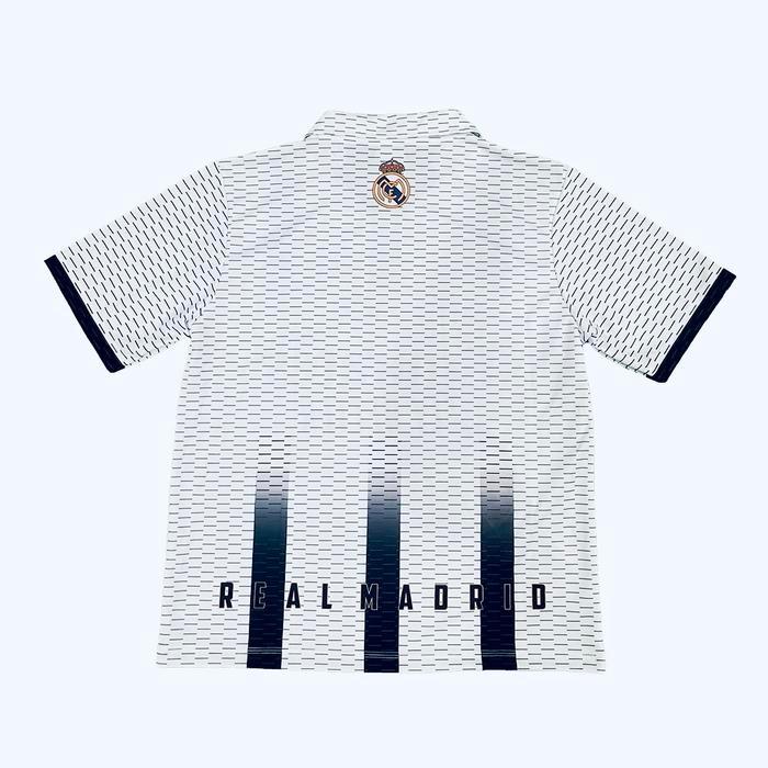 JERSEYGO - JERSEY SPORT FANTASY RETRO VINTAGE CLUB REAL MADRID PUTIH MOTIF EMIRATES BAHAN DRYFIT