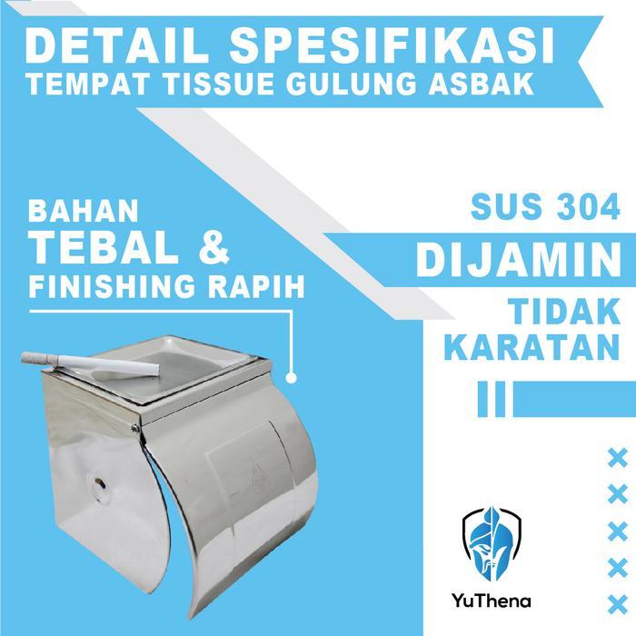 Tempat tisu gulung Asbak stainless 304 Rak tissue stainles Rokok