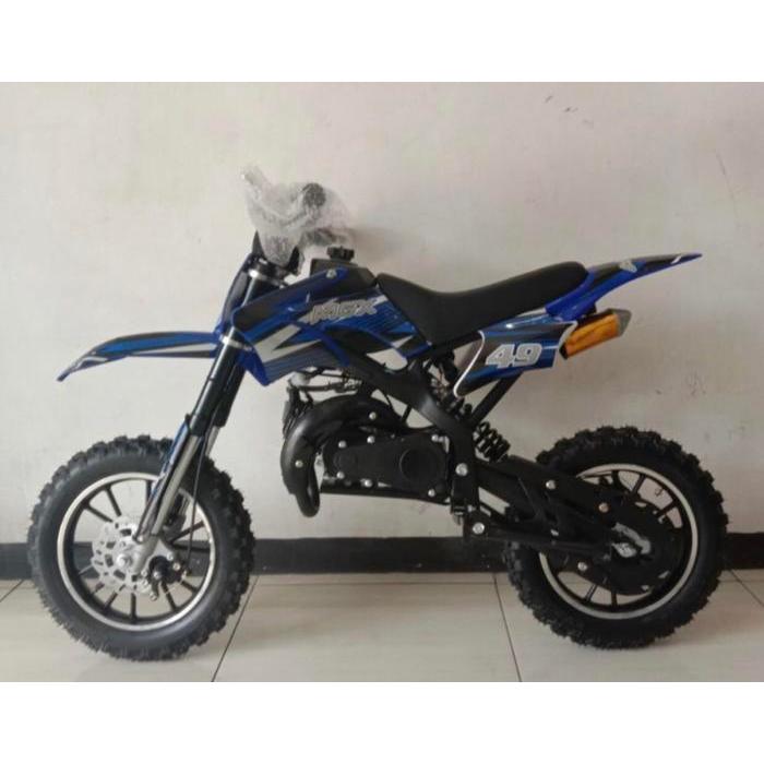 MOTOR BENSIN ANAK TRAIL PC MOTO MGX-D705 DOUBLE STARTER 49cc - Biru