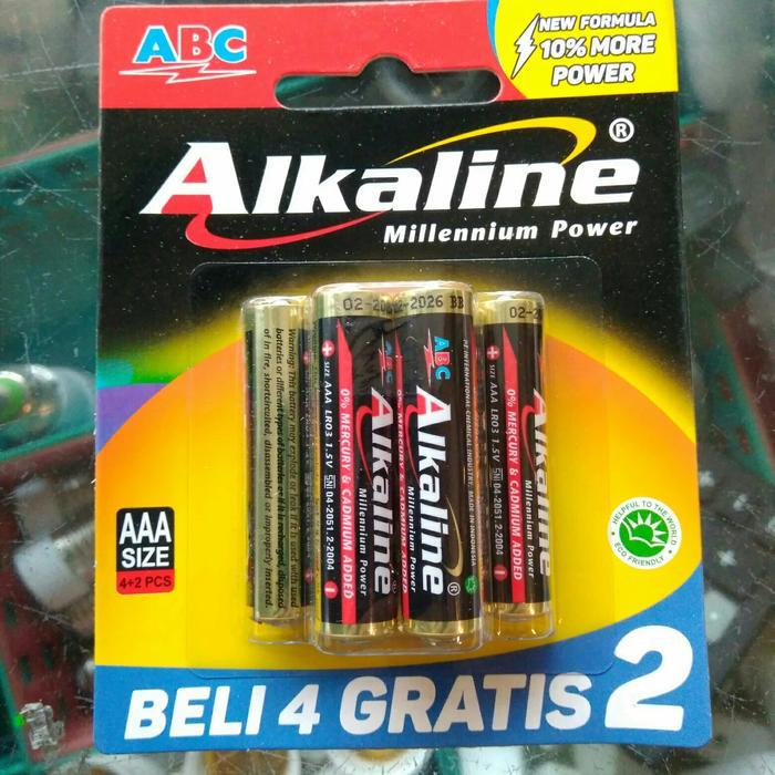 Promo Baterai Battery Alkaline Abc Aaa A3 Isi 6 Pcs 4+2 6Pcs 6 Biji Free Bubble Wrap