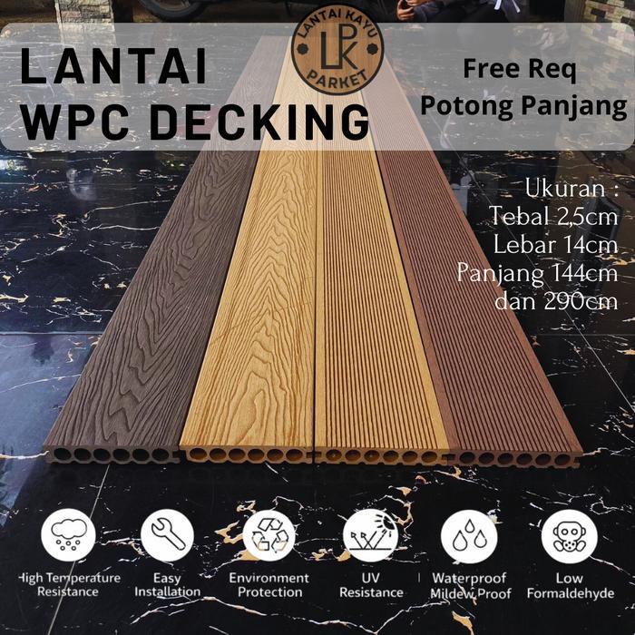 Lantai Decking WPC Anti UV - Decking WPC Batangan Outdoor