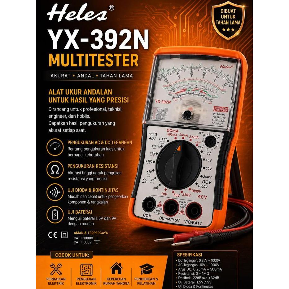 TERMURAH MULTITESTER HELES YX 392 TR MULTITESTER HELES YX392TR