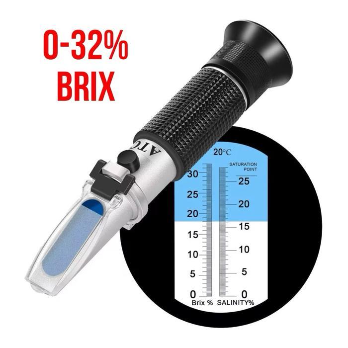Ojoy Refraktometer Refractometer Brix 0 - 32 % Alat Test Ukur Kadar Gula For Gula Bir Minuman Sugar
