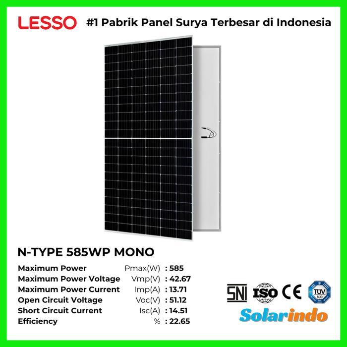 Solar Panel Surya Lesso 550WP 585WP N-Type P-Type Monokristalin