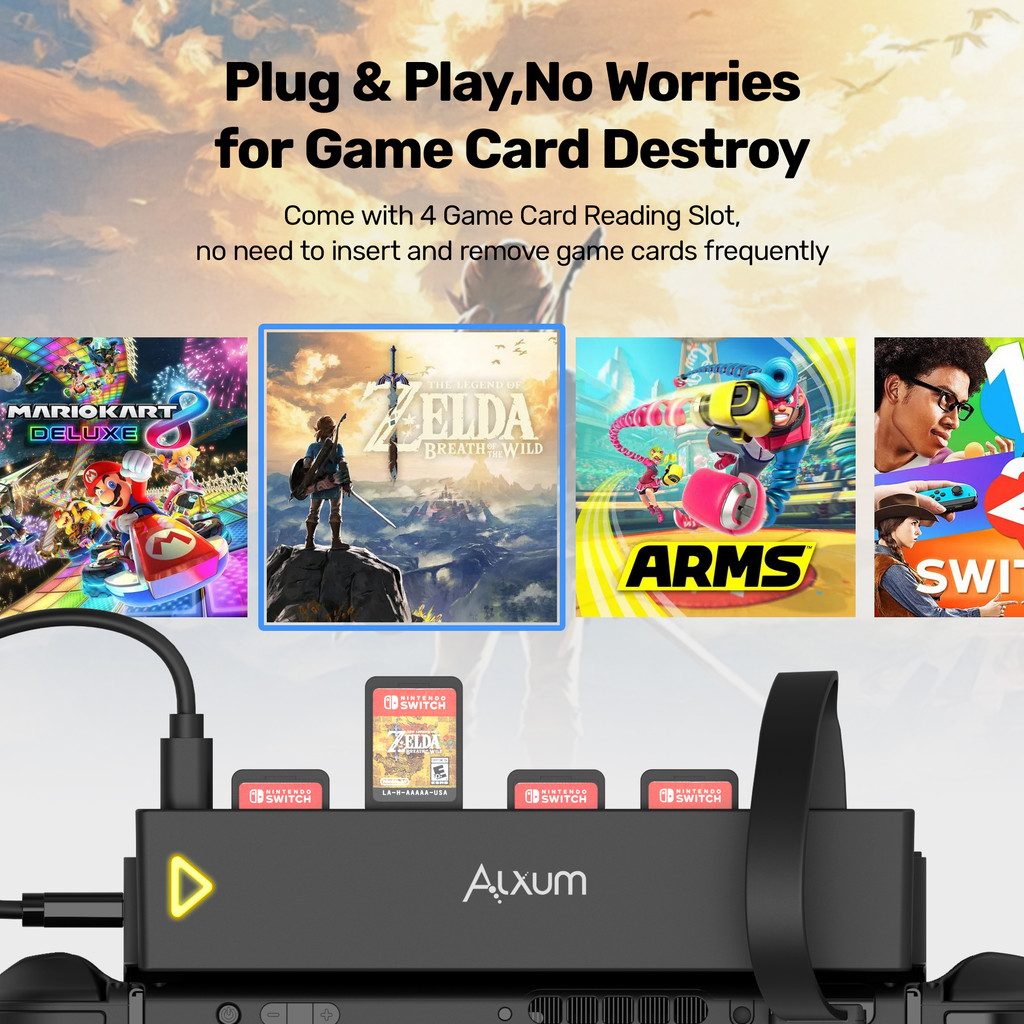 Wireless Game Card Reader Switch Accessories 4in1 Card Slot Portable Game Card Changer Accessories