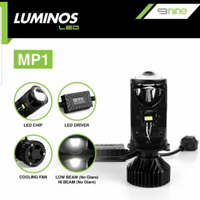 H4 Lampu MP1 Luminos 9 Nine Proyektor High Low Putih Terang Super