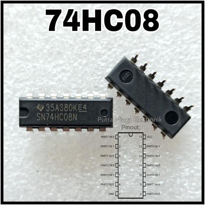 ic TTL 7408 74HC08 dip 14p / SN74HC08N / HD74HC08P