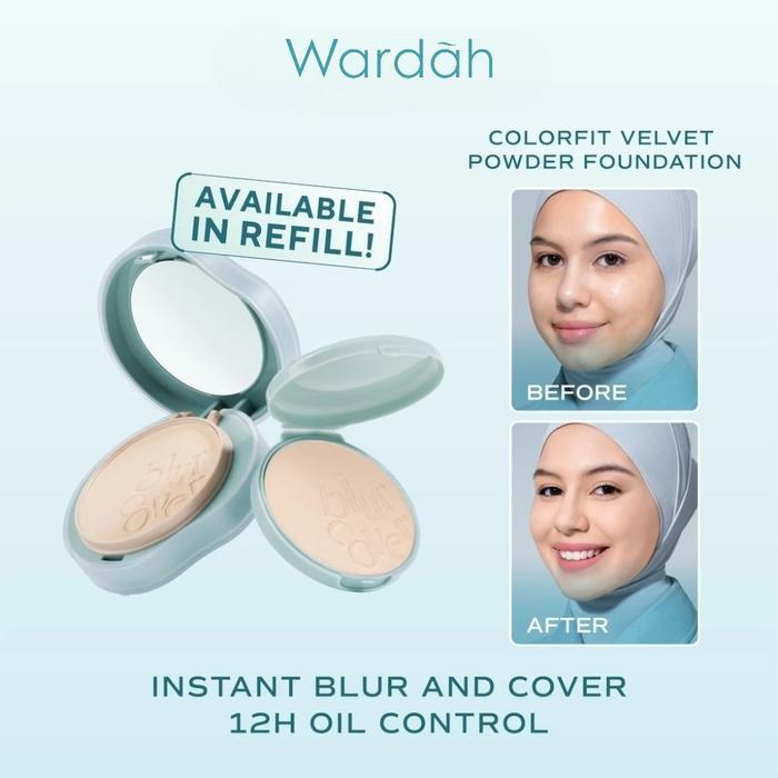Original Refill Wardah Colorfit Velvet Powder Foundation - Bedak Padat Twc Compact