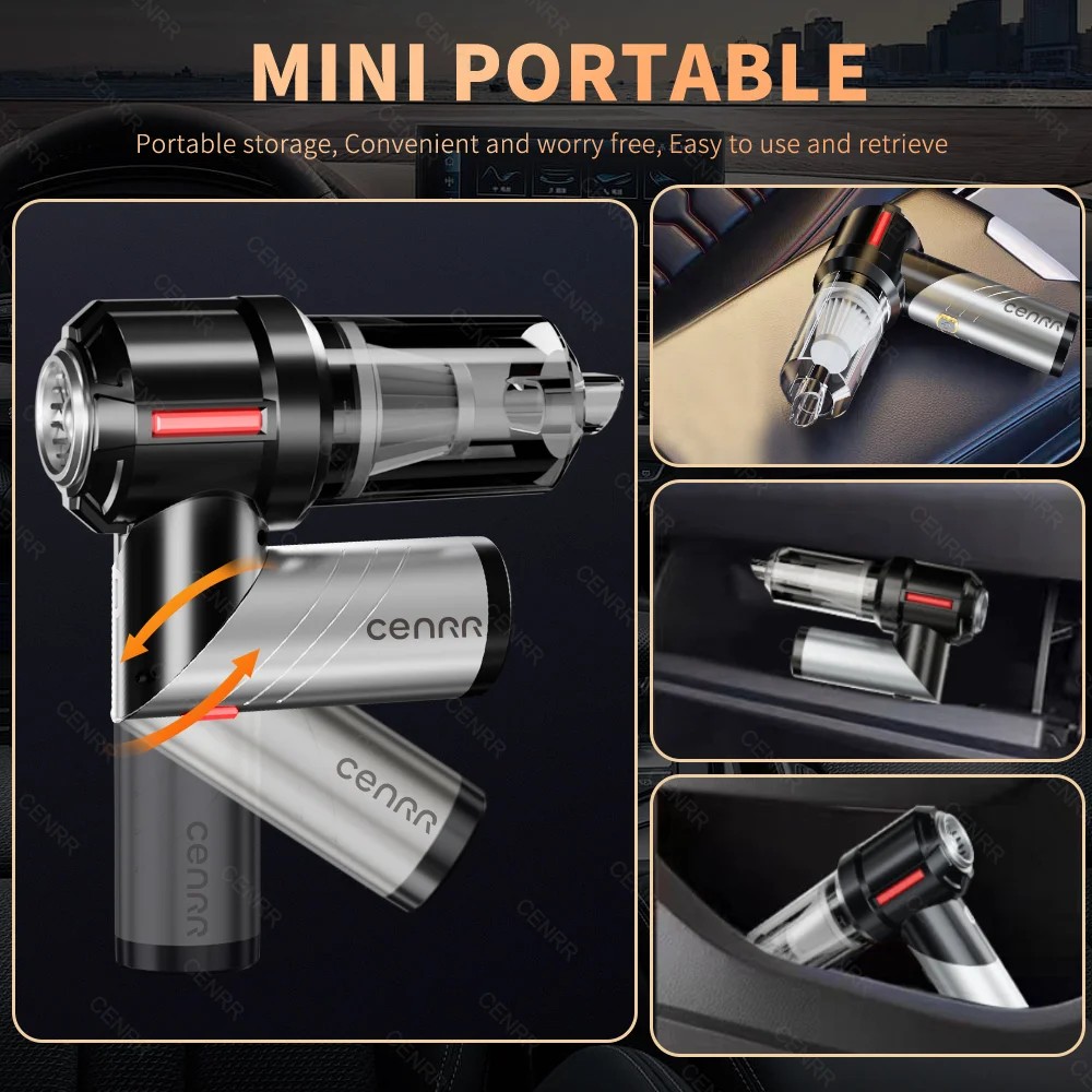 CENRR 998000PA Car Vacuum Cleaner Cordless Portable Handheld Vacuum