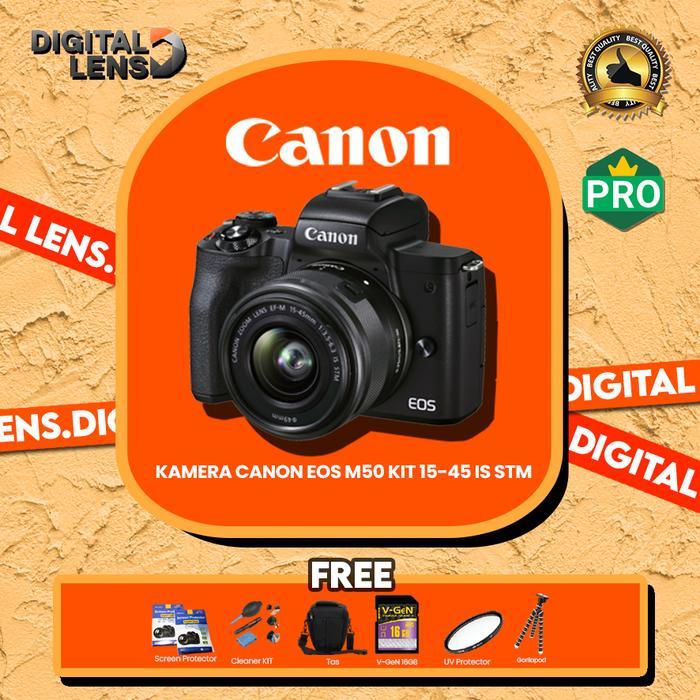 Kamera Canon Eos M50 Kit 15-45 Is Stm Terbaru 