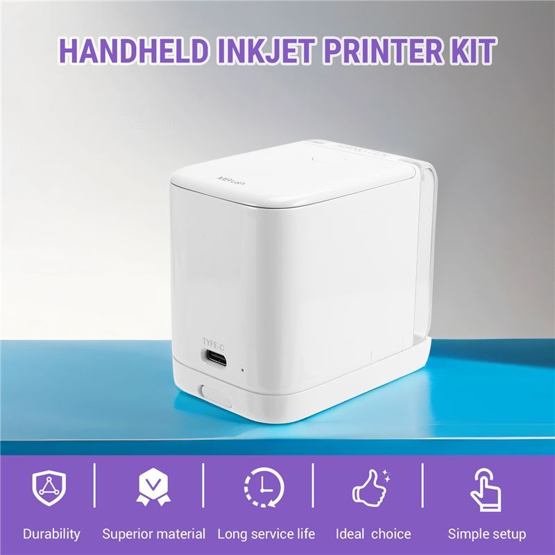 KONGTEN Mini Thermal Handheld Portable Printer Inkjet Food Printer Color Inkjet Logo Printer For