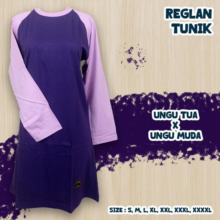 JTTOP" S-XXXL KAOS REGLAN TUNIK MUSLIMAH UNGU TUA UNGU MUDA SERAGAM OLAHRAGA/SANTAI