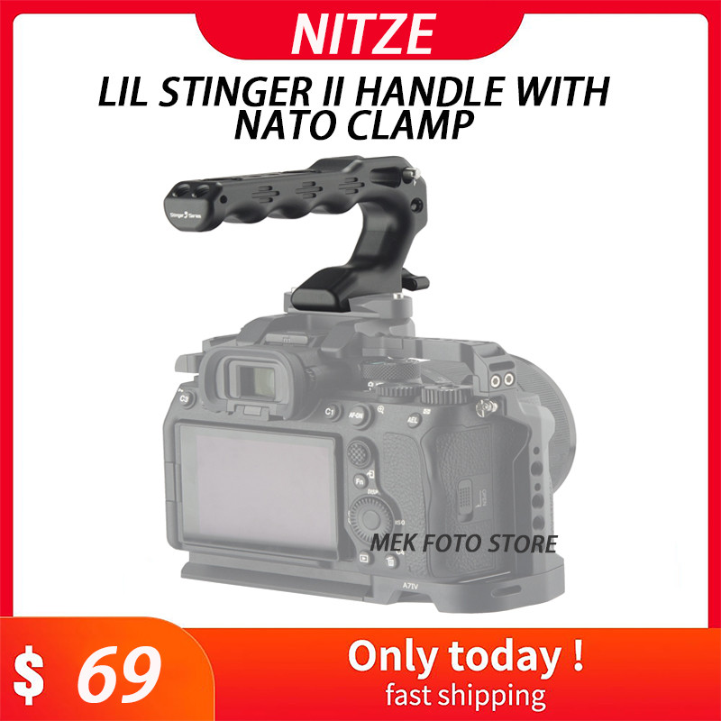 Nitze Lil Stinger II Handle with NATO Clamp DSLR Camera NATO Top