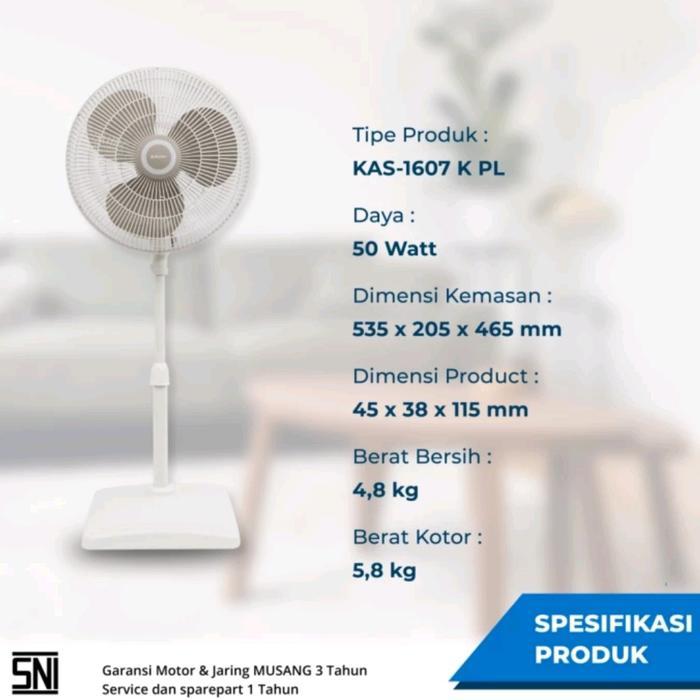 Kipas Angin Berdiri Miyako Kas1607K-Pl / Standfan Miyako Kas1607K-Pl Kaki Kotak