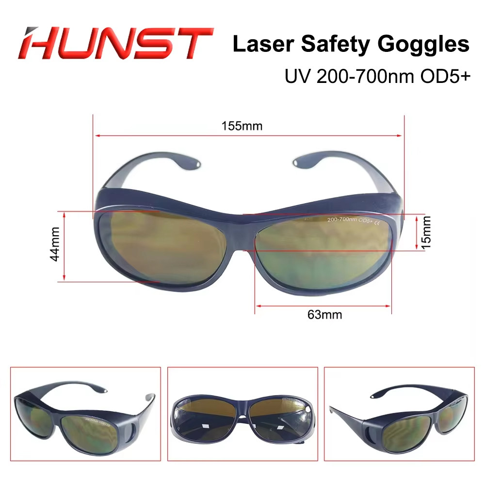 HUNST OD5+ Professional Safety Goggles for 355nm 450nm 520nm 532nm 650nm UV,Green,Blue, Red Eye