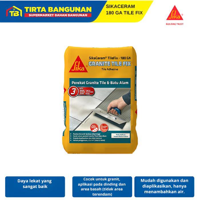 SIKACERAM 180 GA TILE FIX MORTAR INSTAN PEREKAT LEM GRANITE DAN BATU ALAM 25 KG
