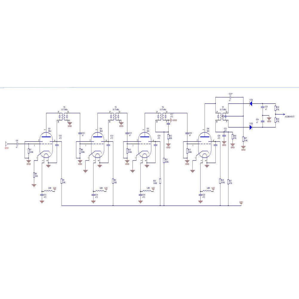Tube FM Radio IF Amplifier Midfrequency Amplifier 10.7mhz