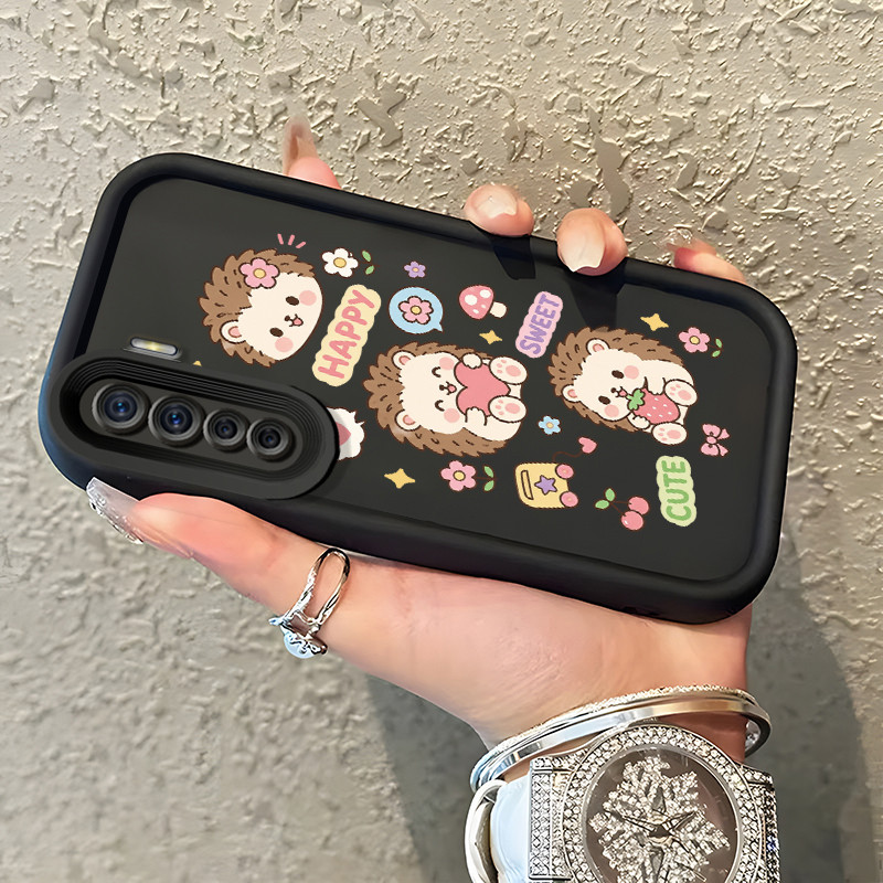 Casing Hp OPPO A91 OPPO F15 OPPO Reno 3 Case Landak kecil Buah & Bunga Imut Banget Kasing Promo Cesi