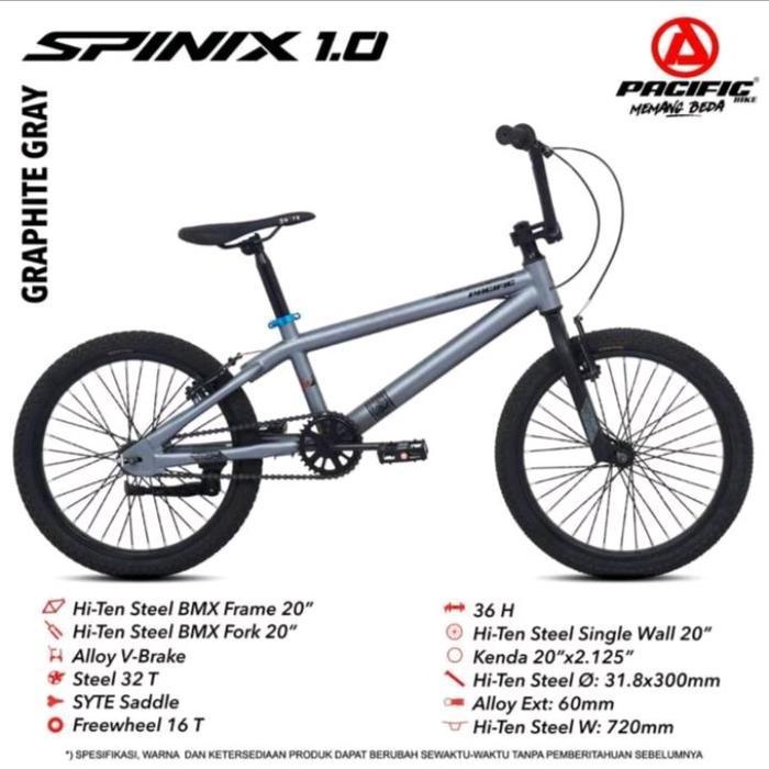 Pacific X-Men Franch Black BMX Sepeda BMX 20" Alloy 6061 Frame 20" Fork 20" Hi-Ten Steel U-Brake V-B