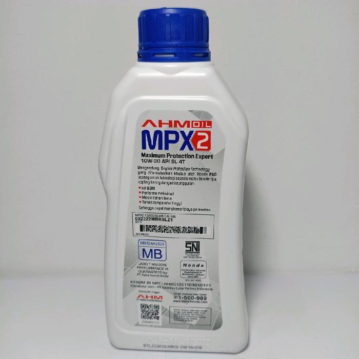 AHM PAKET Oli Mesin MPX2 800ml & Oli Gardan GEAR 120ml untuk Perawatan Mesin & Gardan Sepeda Motor