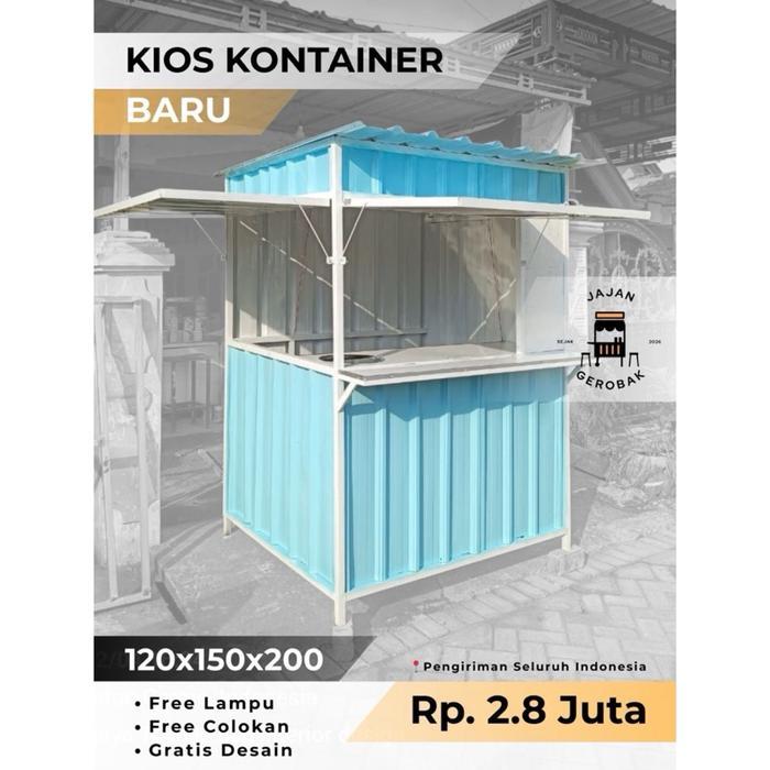 Kios Kontainer Baru 120x150x200 Galvalum Free Lampu Colokan Desain Gratis Pengiriman Seluruh Indones