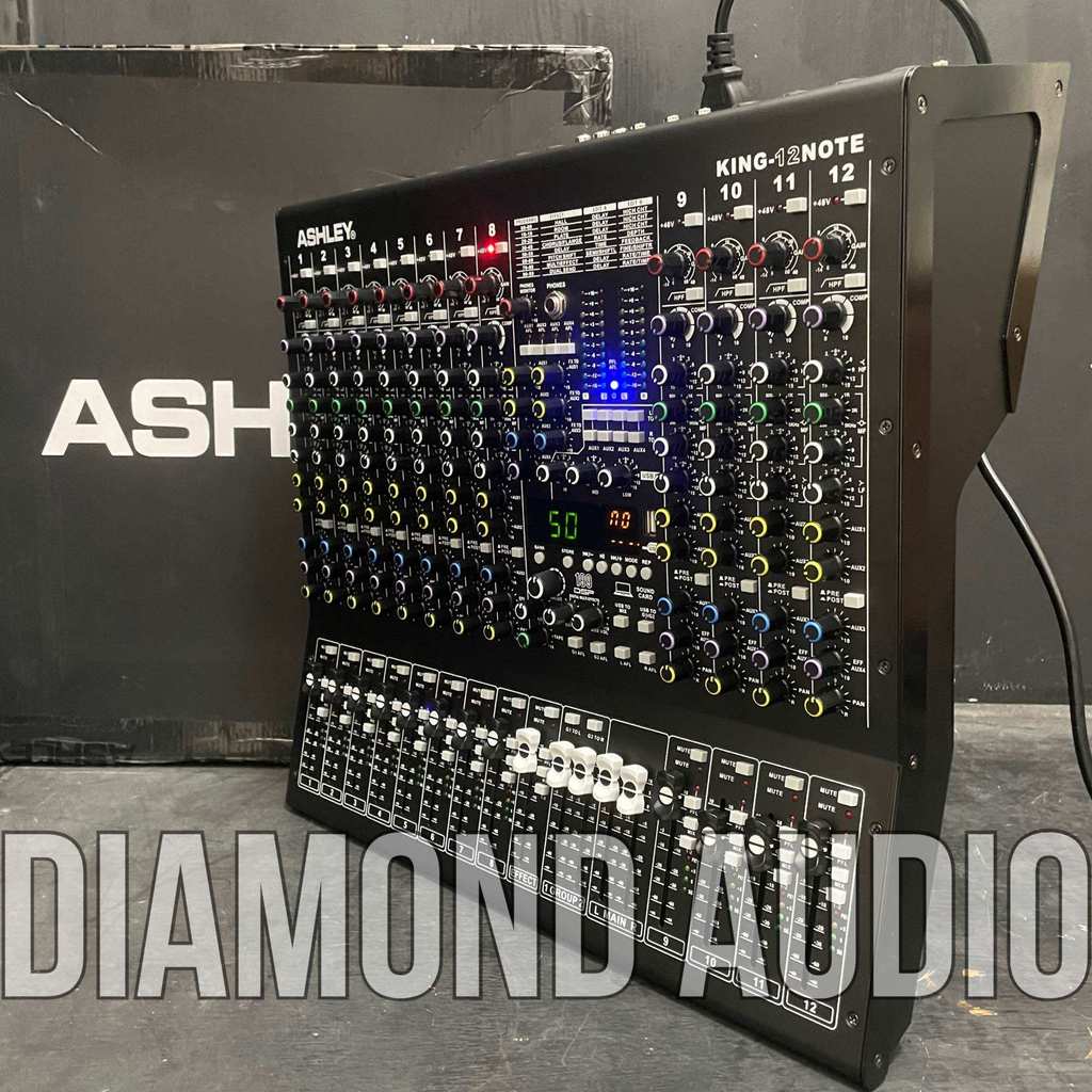Mixer Audio Ashley King12 Note Usb Bluetooth Original Mixing 12 Channel Ashley King 12 Note Recordin