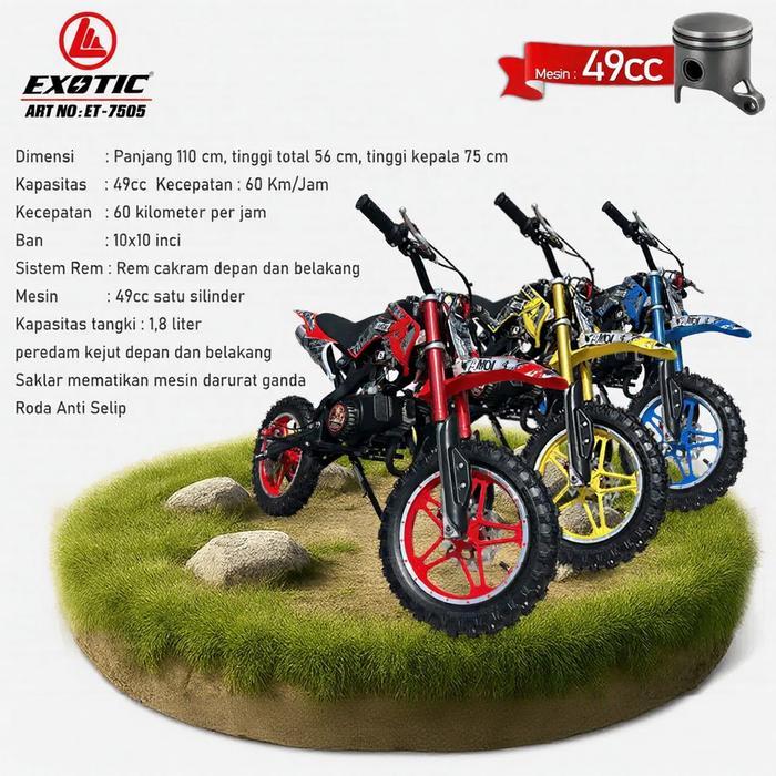 Motor Mini Trail Exotic ET-7505 l Mini Trail Untuk Anak dan Remaja