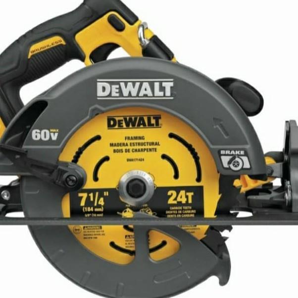 Circular Saw Cordless Baterai DEWALT DCS578X2 60V 7inch Flexvolt