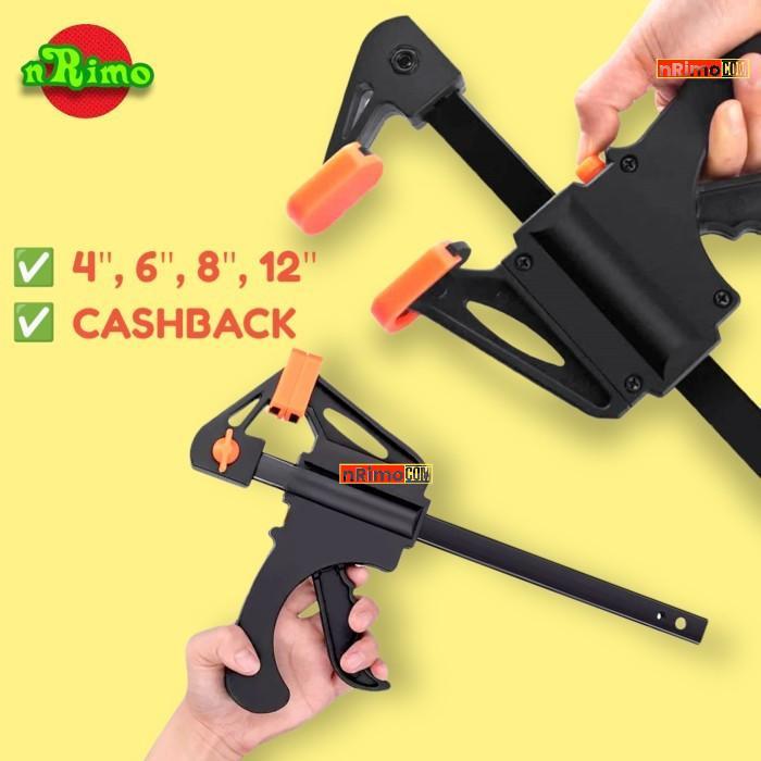 Alat Penjepit Kayu F Clamp Besi Klem Jepit Panjang Papan Siku Catok