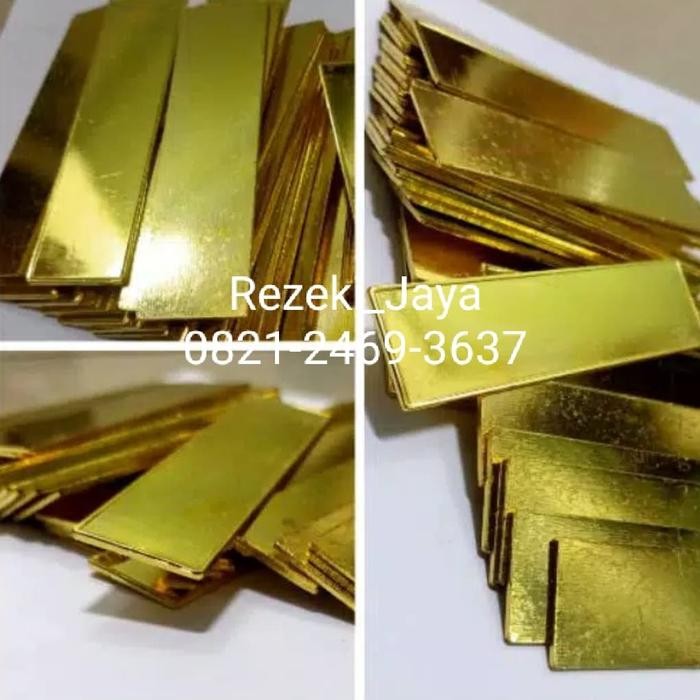 New Papan Nama Dada Kuningan Polos Papan Name Tag PREMIUM Laser Tebal 2mm